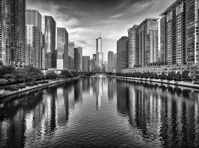 Trump Tower And Chicago River Skyline M - Fine Art Photographer - Houston - Mabry Campbell