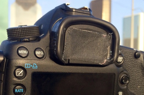 (Image 7) Gaffer's tape over viewfinder close up