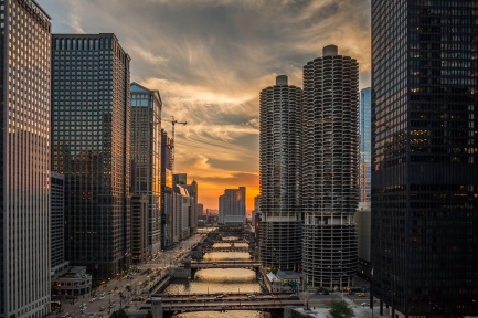 Down-The-Chicago-River-Sunset-Mabry-Campbell